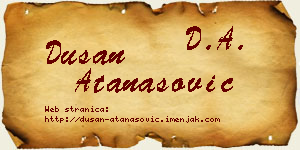 Dušan Atanasović vizit kartica